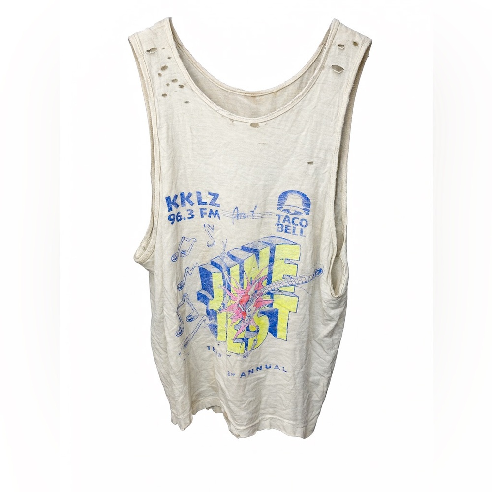 VINTAGE DISTRESSED TACO BELL JUNE FEST LARGE TANK TOP